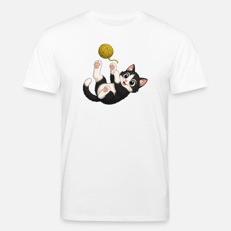 Kitten plays - Stanley/Stella CREATOR Unisex Organic T-Shirt - white