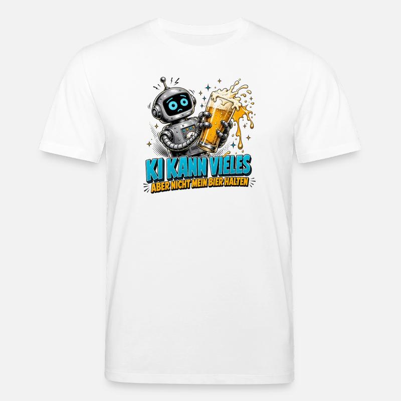 Roboter Bier Spruch - Stanley/Stella Unisex Bio-T-Shirt CREATOR - Weiß
