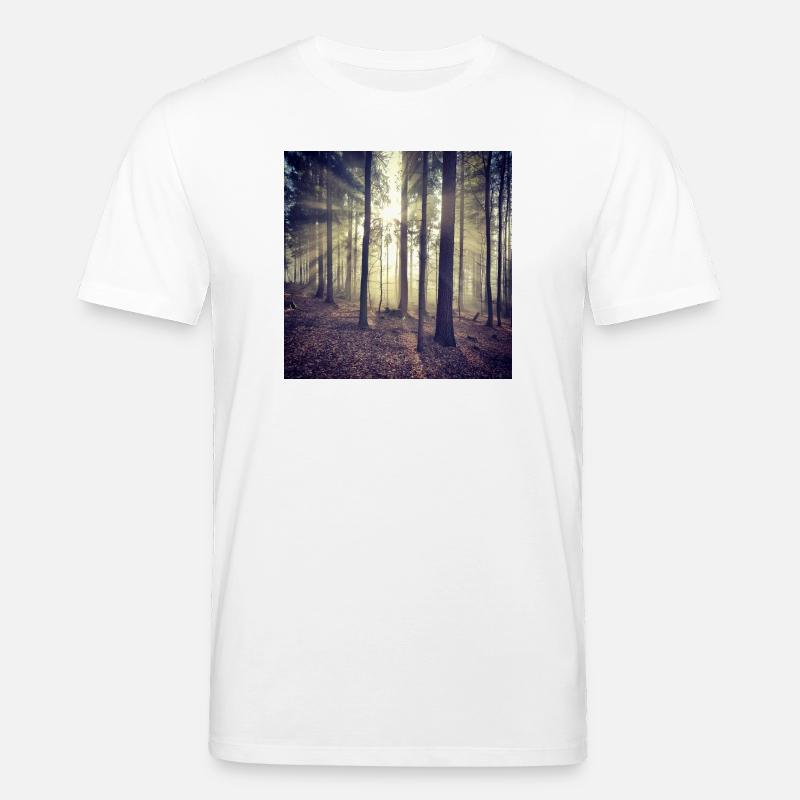 Sunbeams Forest Light - Stanley/Stella CREATOR Unisex Organic T-Shirt - white