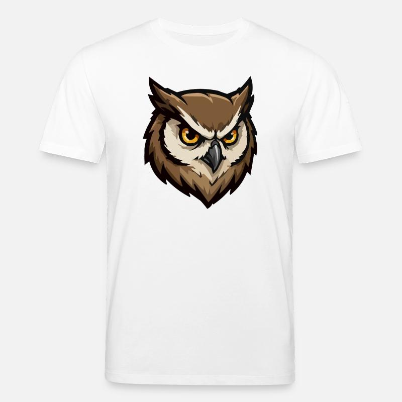 Wachender Eulenkopf Pixel-Stil - Stanley/Stella Unisex Bio-T-Shirt CREATOR - Weiß