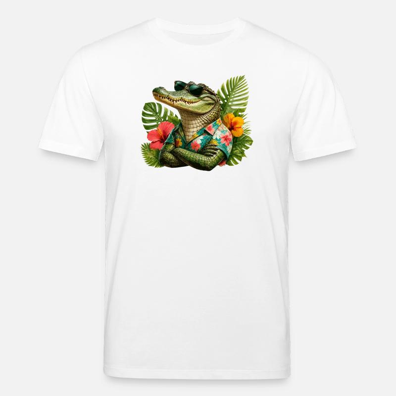 Look hawaïen d’alligator - T-shirt bio CREATOR Stanley/Stella Unisexe - blanc