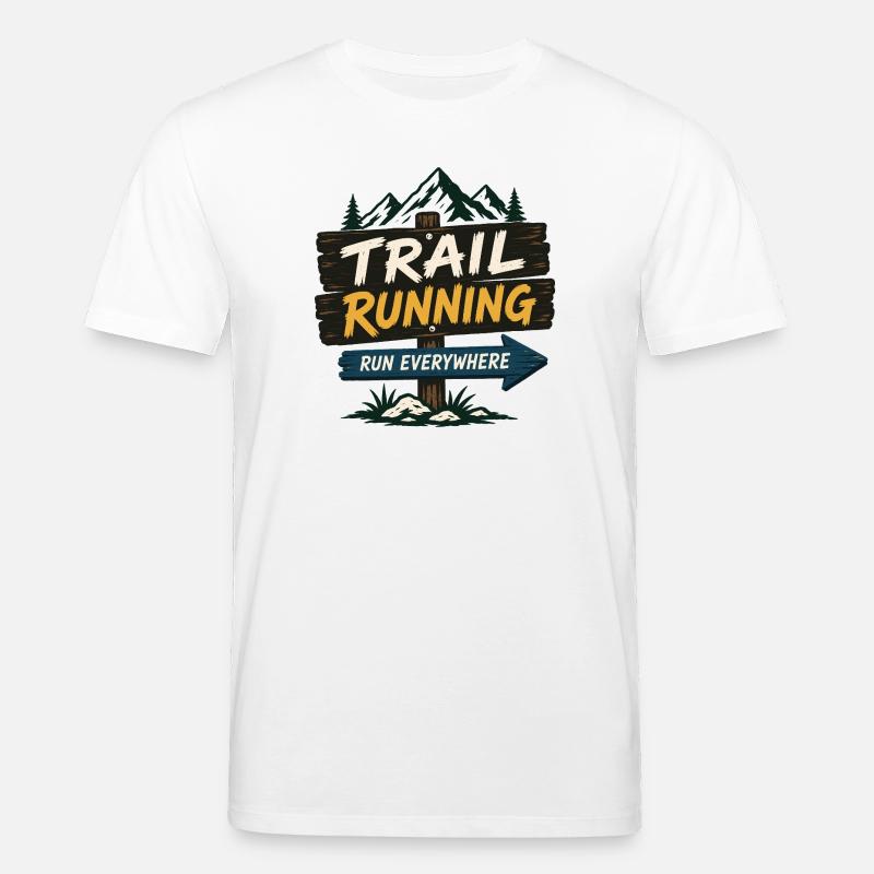 Course en sentier - Courez partout - T-shirt bio CREATOR Stanley/Stella Unisexe - blanc