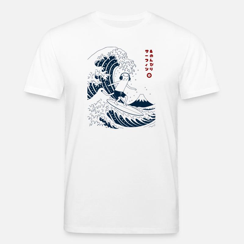 Chat Surf et Chill - T-shirt bio CREATOR Stanley/Stella Unisexe - blanc
