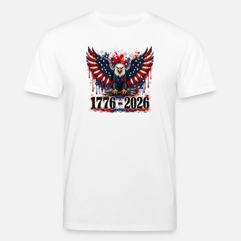 Eagle Patriot 1776–2026 - T-shirt bio CREATOR Stanley/Stella Unisexe - blanc