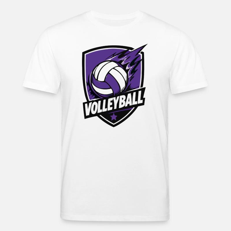 Logo de volley-ball Purple Shield - T-shirt bio CREATOR Stanley/Stella Unisexe - blanc