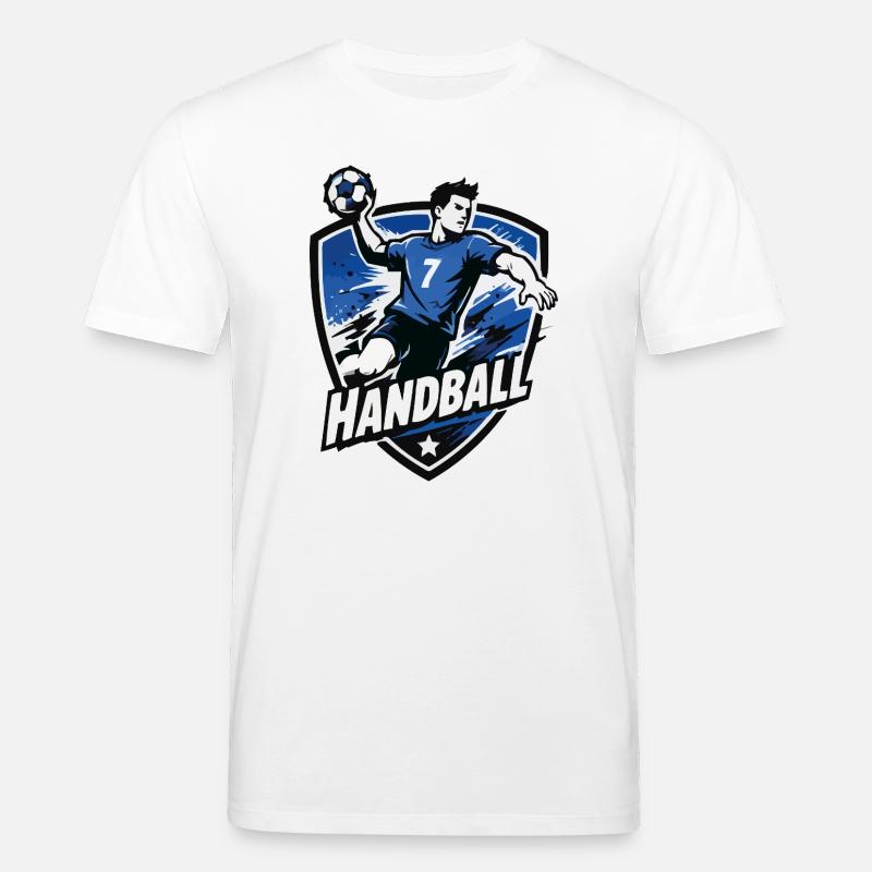Bouclier bleu de l’attaquant de handball - T-shirt bio CREATOR Stanley/Stella Unisexe - blanc