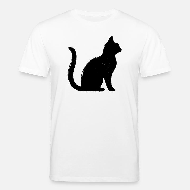 Katze - Silhouette SCHWARZ - Stanley/Stella Unisex Bio-T-Shirt CREATOR - Weiß