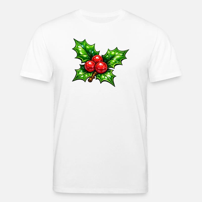 Stechpalme mit Beeren - Stanley/Stella Unisex Bio-T-Shirt CREATOR - Weiß