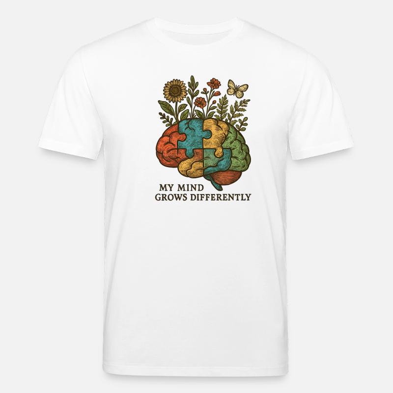 Gehirn-Puzzle wächst anders - Stanley/Stella Unisex Bio-T-Shirt CREATOR  - Weiß