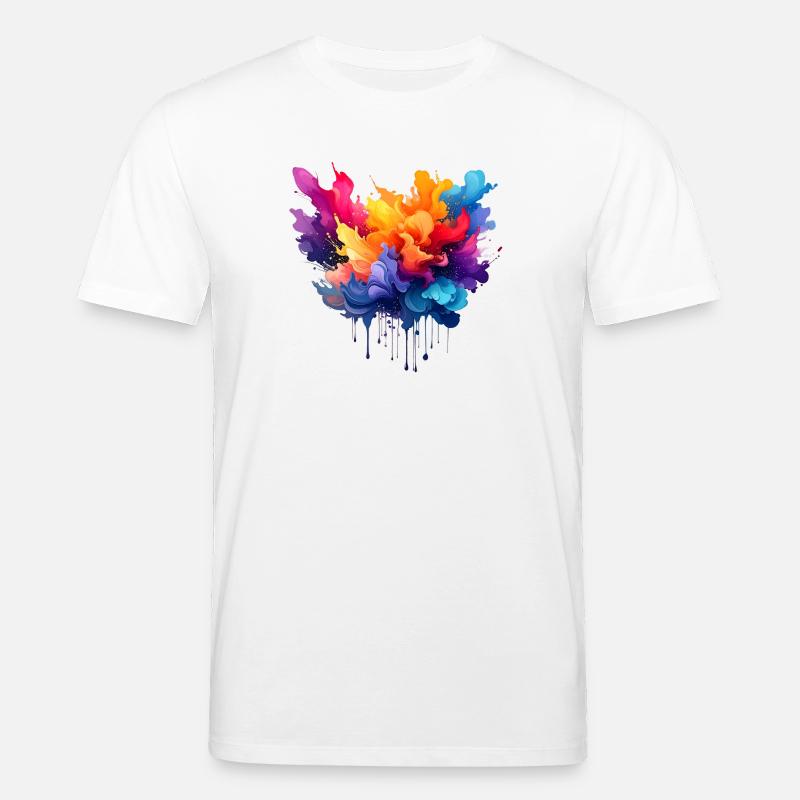 Farbexplosion Farbfluss - Stanley/Stella Unisex Bio-T-Shirt CREATOR  - Weiß