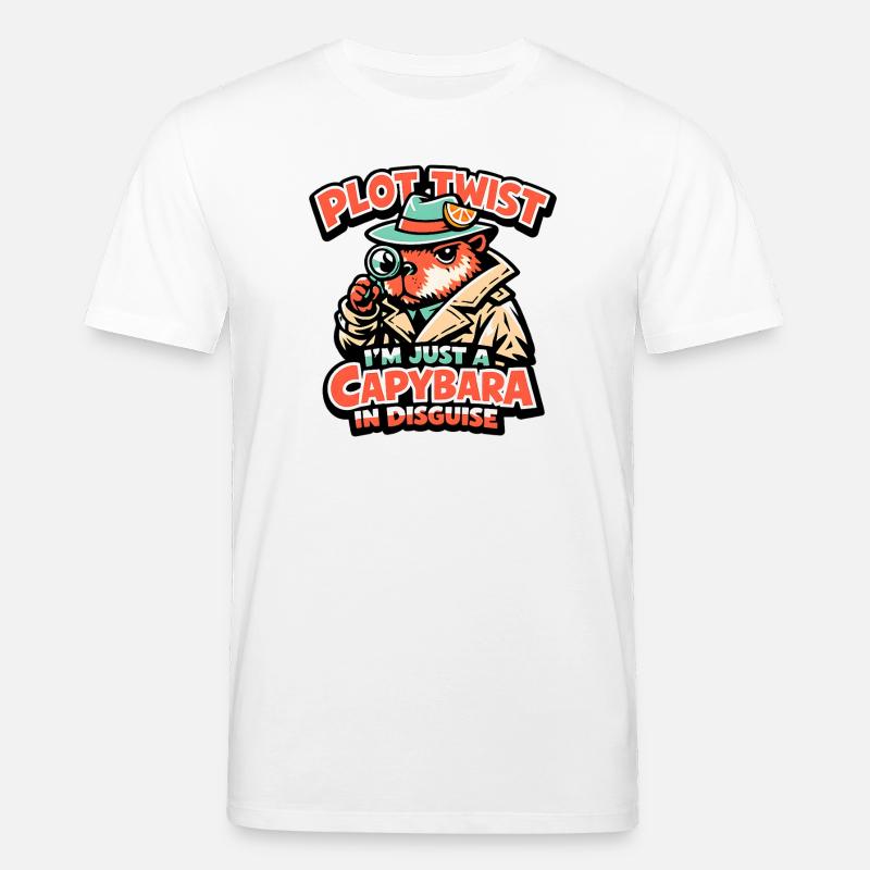 Plot Twist Capybara Detective - Stanley/Stella CREATOR Unisex Organic T-Shirt - white