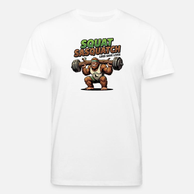 Puissance de squat Sasquatch - T-shirt bio CREATOR Stanley/Stella Unisexe - blanc