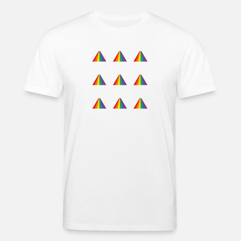 Rainbow Pyramid Pattern - Stanley/Stella CREATOR Unisex Organic T-Shirt - white