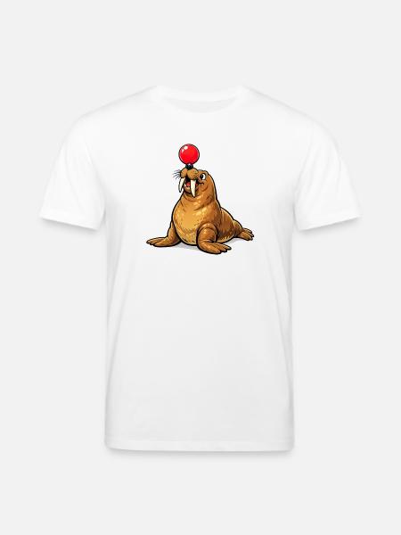 Morse avec balle - T-shirt bio CREATOR Stanley/Stella Unisexe - blanc
