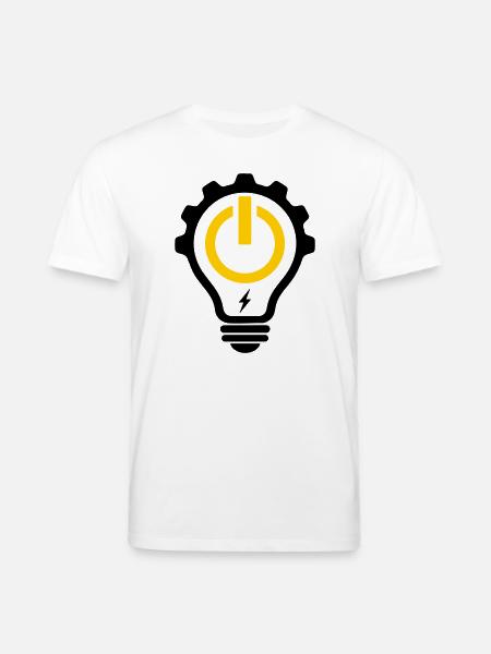 Elektriker Glühbirne Blitz und Zahnrad - Stanley/Stella Unisex Bio-T-Shirt CREATOR  - Weiß