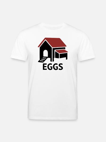 Chicken Coop Eggs Badge - Stanley/Stella CREATOR Unisex Organic T-Shirt - white