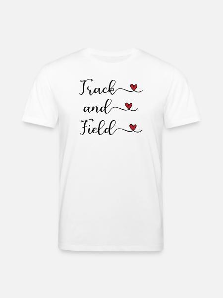 Handgeschriebenes Leichtathletik-Logo mit Herzen - Stanley/Stella Unisex Bio-T-Shirt CREATOR - Weiß