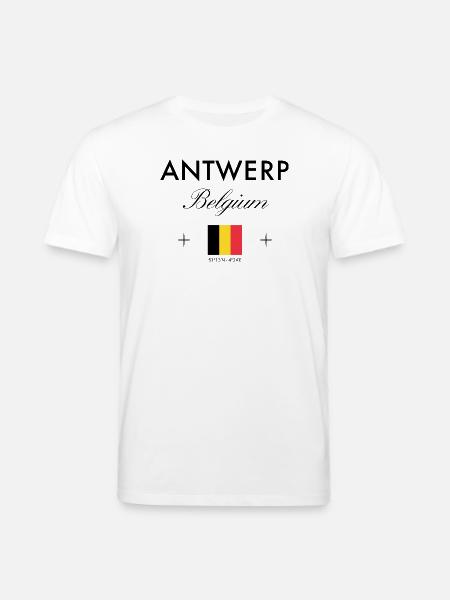 Coordonnées d’Anvers Voyage Souvenir - T-shirt bio CREATOR Stanley/Stella Unisexe - blanc