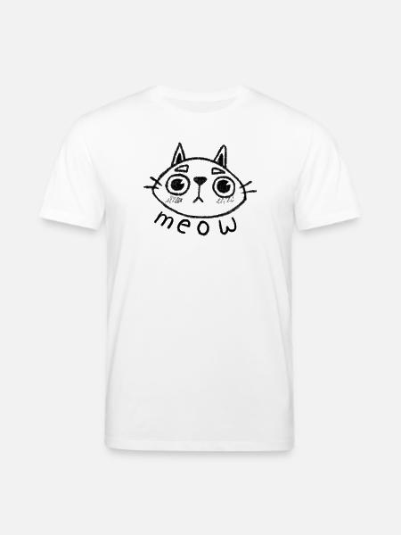 Cat meow - Stanley/Stella CREATOR Unisex Organic T-Shirt - white