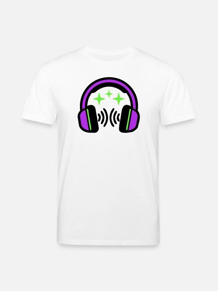Headphones Stars Icon - Stanley/Stella CREATOR Unisex Organic T-Shirt - white