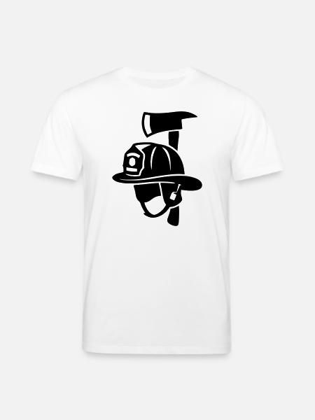 Frontal Feuerwehrhelm Logo - Stanley/Stella Unisex Bio-T-Shirt CREATOR  - Weiß