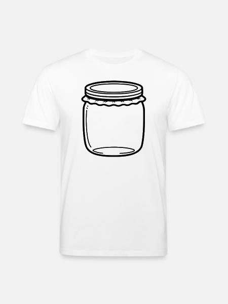 Jam Jar Outline - Stanley/Stella CREATOR Unisex Organic T-Shirt - white