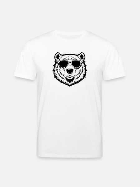Cool Polar Bear with Sunglasses - Stanley/Stella CREATOR Unisex Organic T-Shirt - white