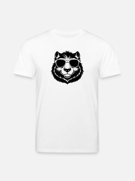 Kapybara mit Sonnenbrille - Stanley/Stella Unisex Bio-T-Shirt CREATOR - Weiß