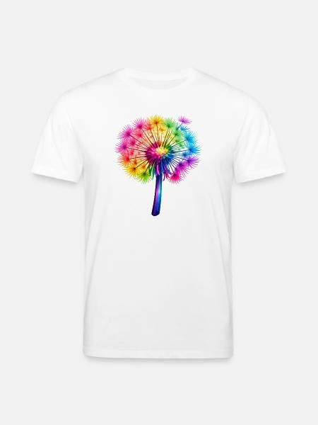 Regenbogen-Pusteblume - Stanley/Stella Unisex Bio-T-Shirt CREATOR - Weiß