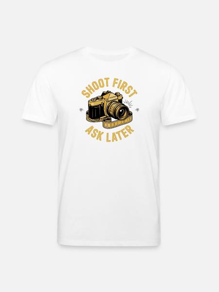 Shoot First Ask Later - T-shirt bio CREATOR Stanley/Stella Unisexe - blanc