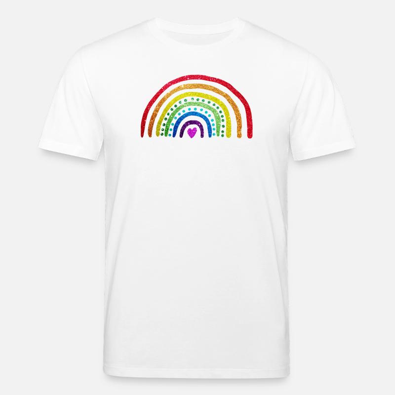Regenbogen-Glitzer - Stanley/Stella Unisex Bio-T-Shirt CREATOR  - Weiß