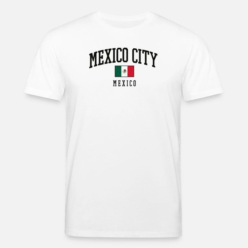 Lettrage de Mexico avec drapeau - T-shirt bio CREATOR Stanley/Stella Unisexe - blanc