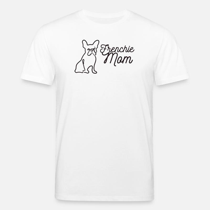 Frenchie Mom Silhouette Script Lineart - Stanley/Stella Unisex Bio-T-Shirt CREATOR  - Weiß