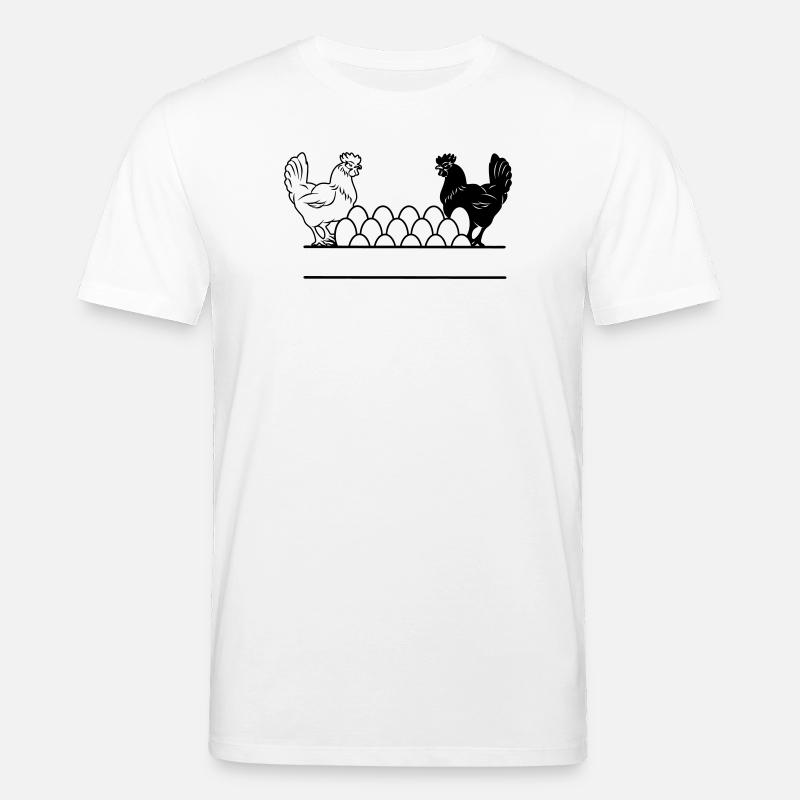 Hähnchen dunkles und helles Monogramm - Stanley/Stella Unisex Bio-T-Shirt CREATOR  - Weiß