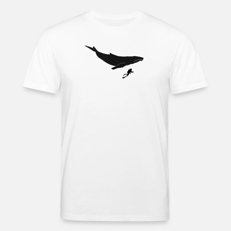 Buckelwal mit Taucher - Stanley/Stella Unisex Bio-T-Shirt CREATOR - Weiß