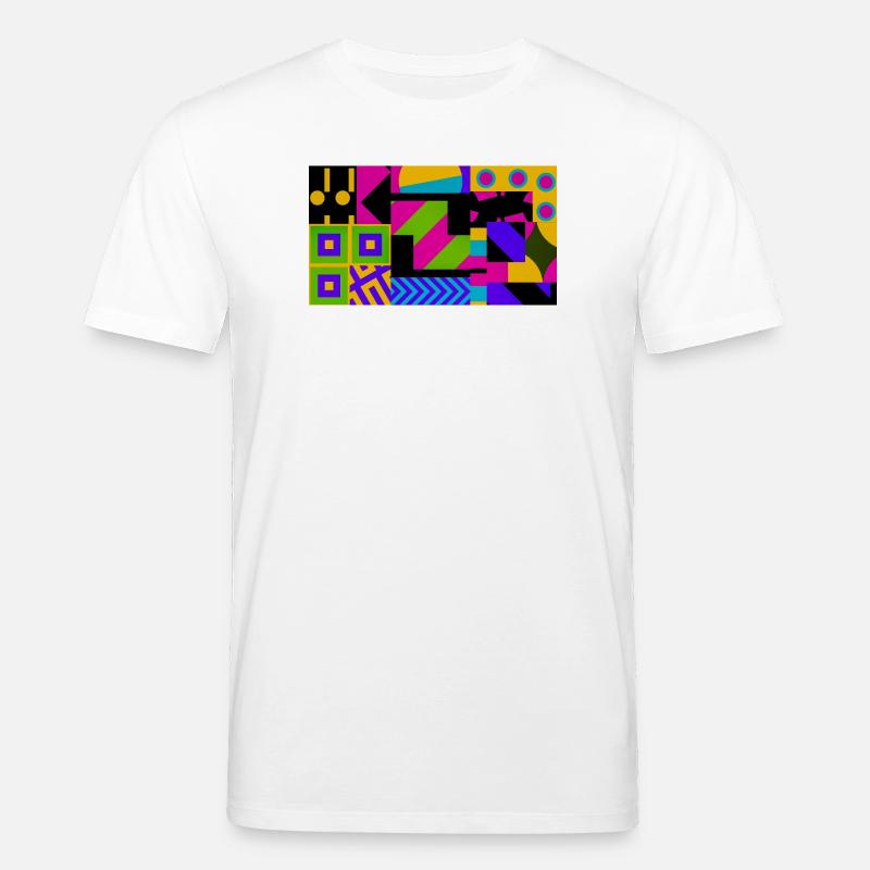 Nova Neon Geometry - T-shirt bio CREATOR Stanley/Stella Unisexe - blanc