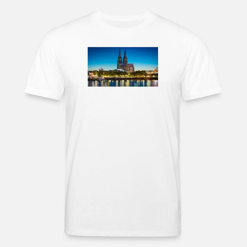 Kölner Dom Abendlicht Silhouette - Stanley/Stella Unisex Bio-T-Shirt CREATOR  - Weiß