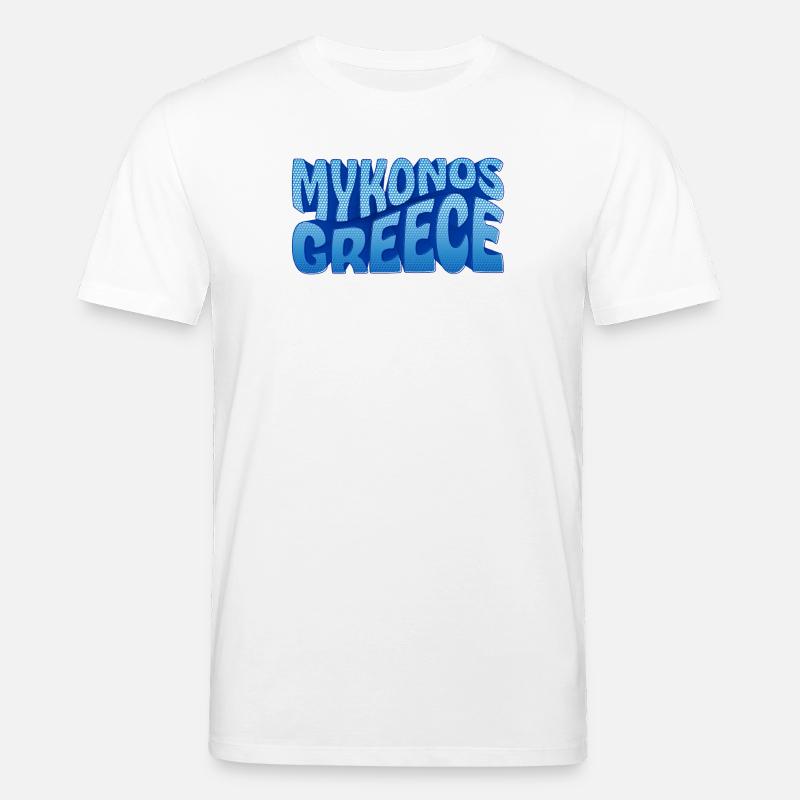Mykonos Grèce Design à Points Bleus - T-shirt bio CREATOR Stanley/Stella Unisexe - blanc