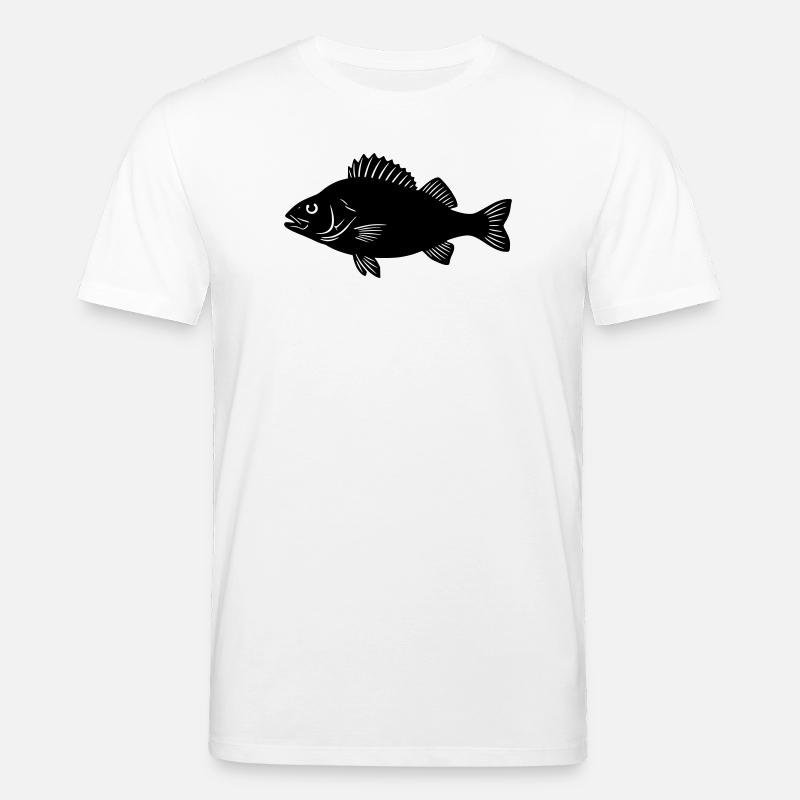 Flussbarsch Silhouette Angler Logo - Stanley/Stella Unisex Bio-T-Shirt CREATOR  - Weiß