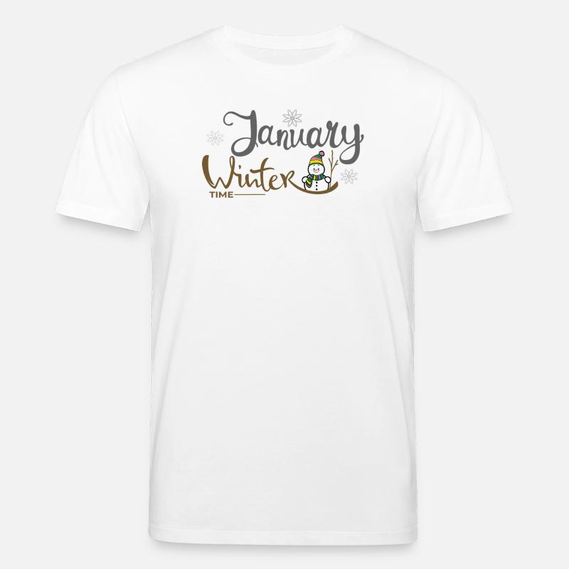 Januar Winterzeit Schneemann - Stanley/Stella Unisex Bio-T-Shirt CREATOR  - Weiß