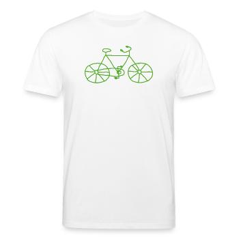 Fahrrad Skizze - Stanley/Stella Unisex Bio-T-Shirt CREATOR  - Weiß - Vorne - Alina (178cm) & Michal (187cm)