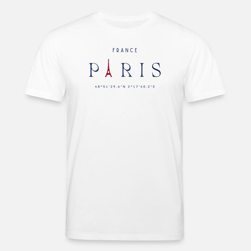 Pariser Blauer Eiffelturm Rot - Stanley/Stella Unisex Bio-T-Shirt CREATOR  - Weiß