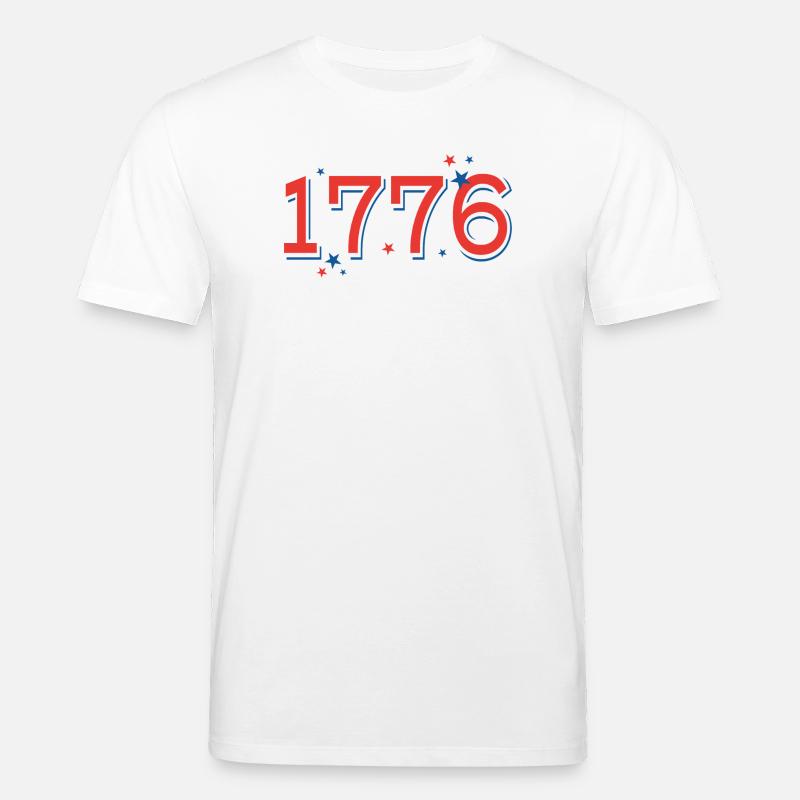 Rouge-BleuEtoilesCélébrationDesign - T-shirt bio CREATOR Stanley/Stella Unisexe - blanc