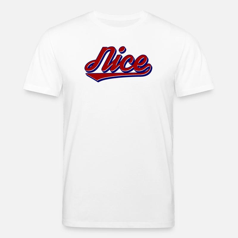 Nice Script Retro Logo Style - Stanley/Stella CREATOR Unisex Organic T-Shirt - white