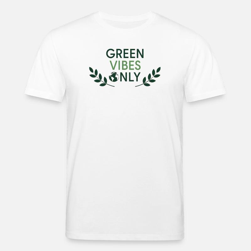 Green Vibes Only Minimal Nature - Stanley/Stella Unisex Bio-T-Shirt CREATOR  - Weiß