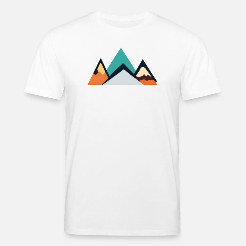 Minimalistisches Berg-Emblem | Mountains - Stanley/Stella Unisex Bio-T-Shirt CREATOR  - Weiß