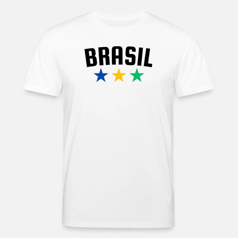 Brasilien 3 Sterne Design - Stanley/Stella Unisex Bio-T-Shirt CREATOR  - Weiß