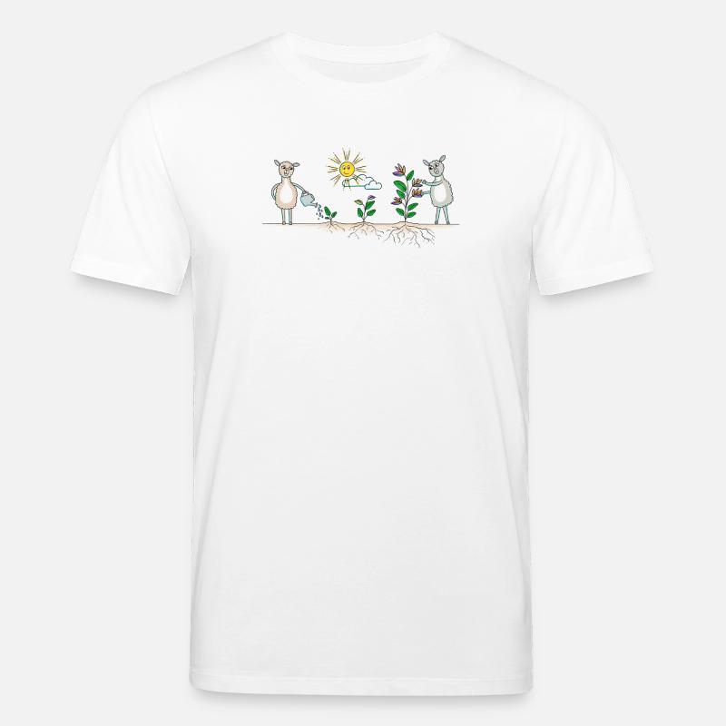 Lama Garten bunt - Stanley/Stella Unisex Bio-T-Shirt CREATOR  - Weiß