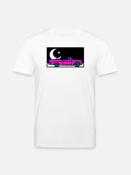 Retro 80s Convertible Graphic - Stanley/Stella CREATOR Unisex Organic T-Shirt - white