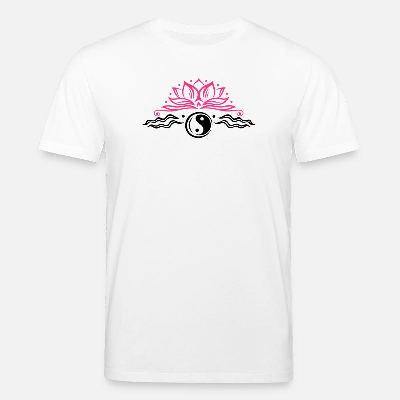 Lotus mit Yin & Yang Symbol - Stanley/Stella Unisex Bio-T-Shirt CREATOR  - Weiß